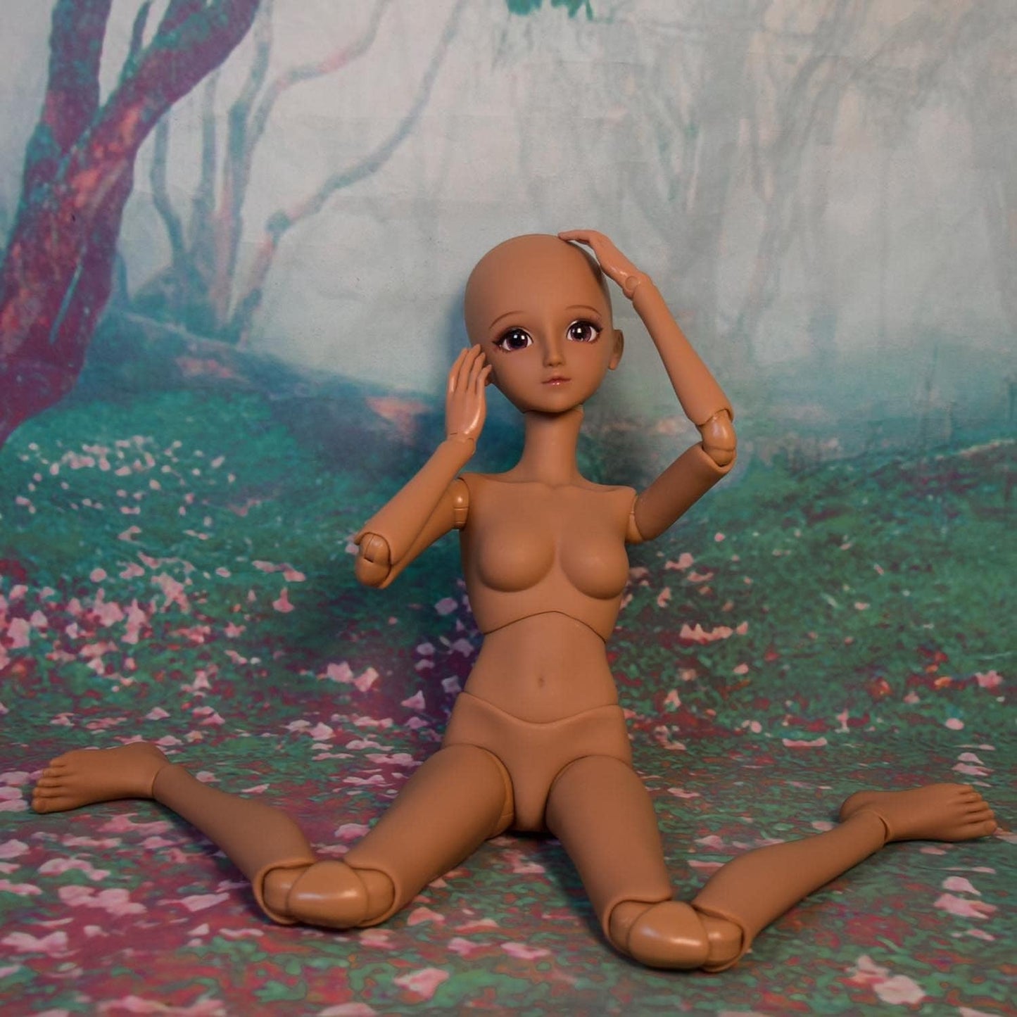 Muñeca BJD 1/3, cuerpo de muñeca de piel negra y marrón, 60cm, 24 pulgadas, articulación esférica, muñecas SD, articulaciones móviles, PVC, DIY (Alexia)