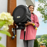 Caja de mangueras automática Kärcher HBX 5,35: manguera de 35 m, manguera de conexión: 1,5 m; Retracción automática de la manguera, cómoda y flexible, negra.