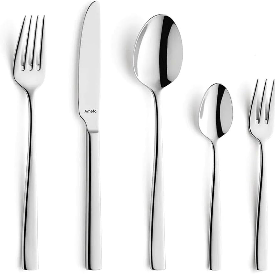 Amefa Satina Juego de cubiertos de 60 piezas, para 12 personas, Safe Kitchen Naty Shop Fresh 30-Teilig