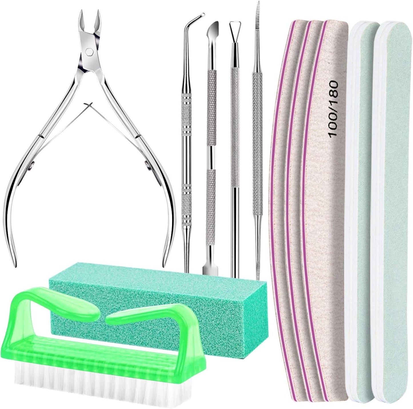 FANDAMEI Set de manicura, Buffer Für Nägel, Nagelfeile 100/180, Nagelfeilen Für Gelnägel, Nagelhautschieber, Buffer Für Gelnägel, Feilen Für Gelnägel, Nagelzange, Nagelfeilen Set, Maniküre & Pedicure Set