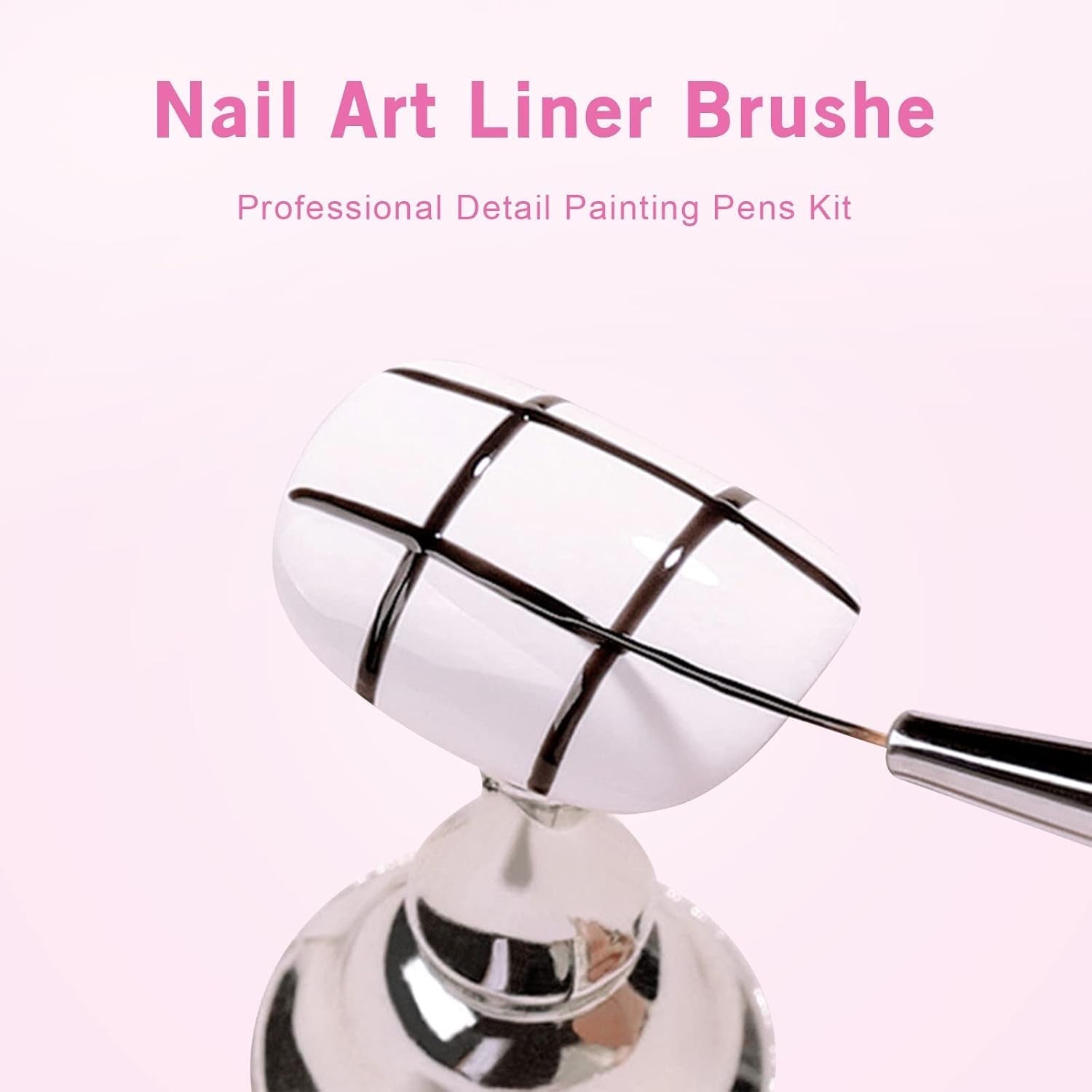 Sularpek Nail Art Liner Pinsel, 5 Stück Profi Detail Fine Nails Gel Nail Brush, Nagel Pinsel Dünn Für Beauty Frauen Nagelstudio (5 tamaños, Rosa)