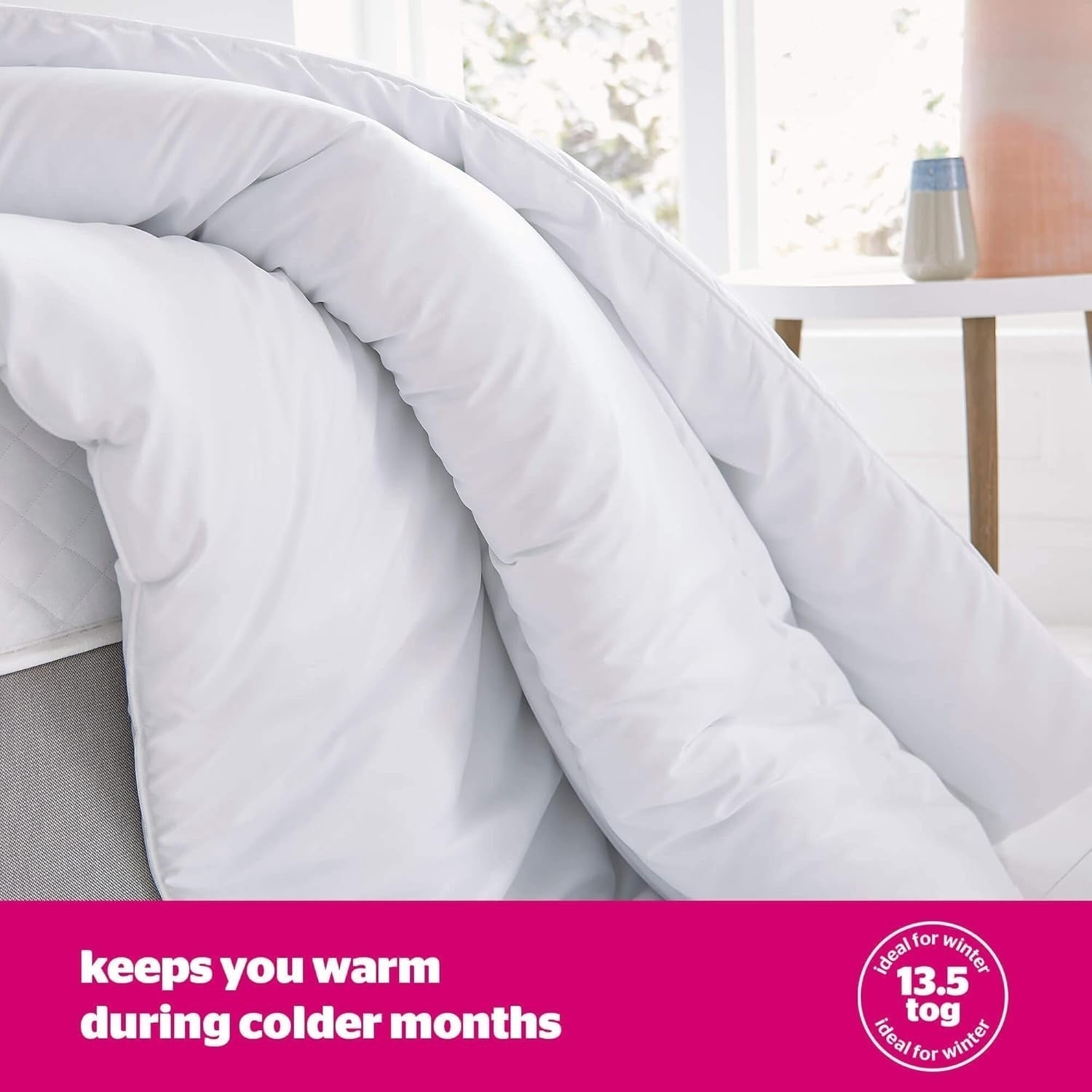 Colcha Silentnight "Ultrabounce", microfibra, blanco, cama individual Edredones y edredones Naty Shop