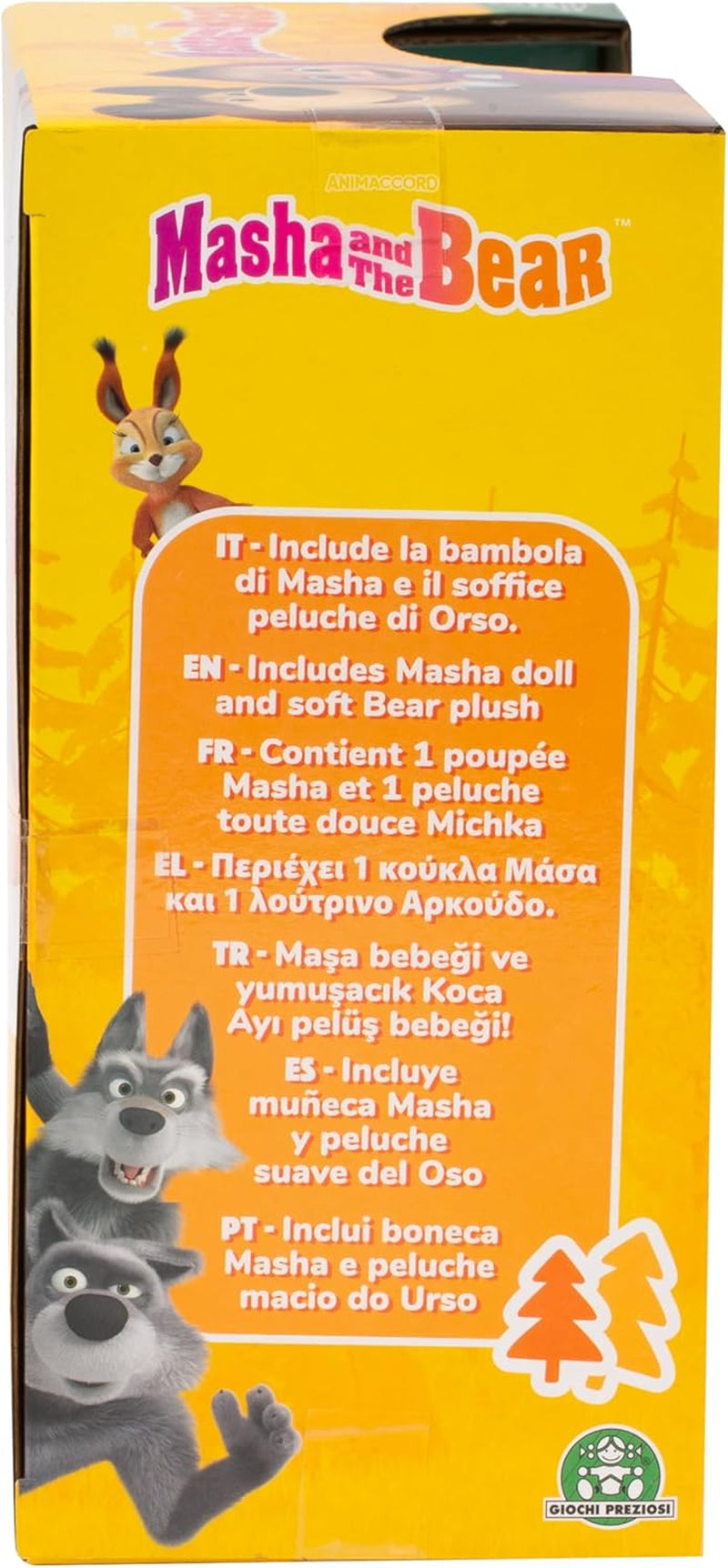 Masha y Michka Muñeca Masha de 12 cm y Peluche Bärka de 20 cm para niños a partir de 3 años MHA21