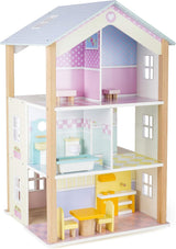 Small Foot 11192 Casa de Muñecas Giratoria de Madera, Palacio, 3 Plantas, Incluye Muebles de Juguete, Multicolor, 37 x 40 x 67 cm