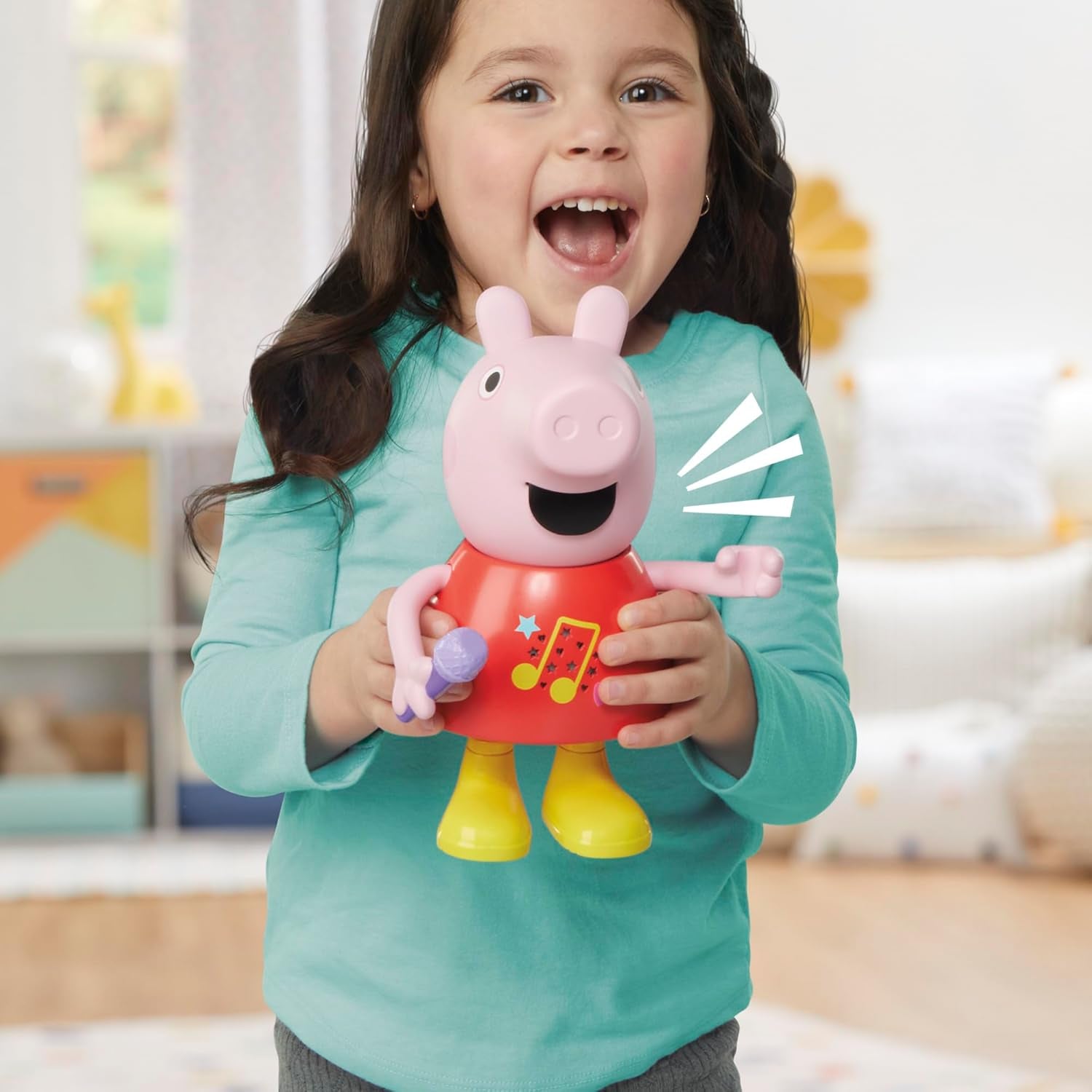 Muñeca Peppa Pig, hablando y cantando, rosa, 20 cm