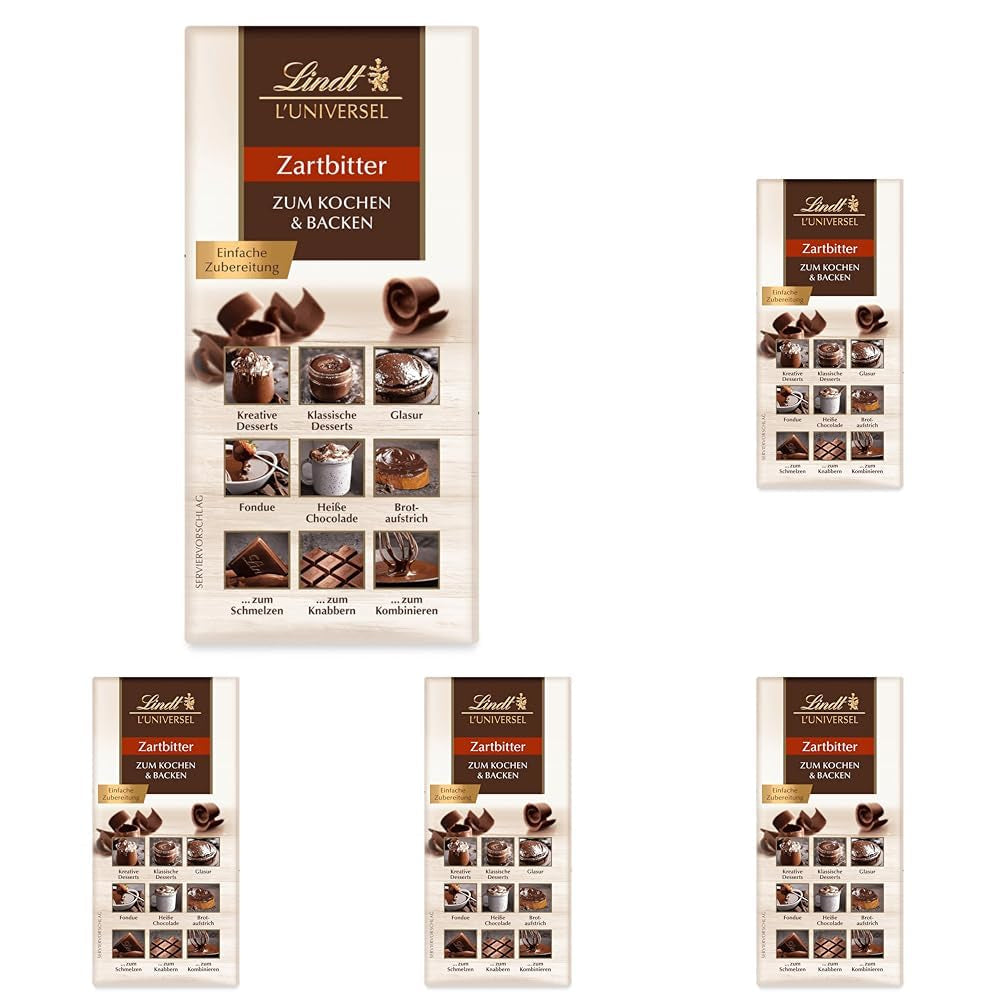 Chocolate Lindt | El Universo | 200g Chocolate para cocinar y hornear, para postres, como glaseado, fondue, para untar o para snacks | chocolate para hornear