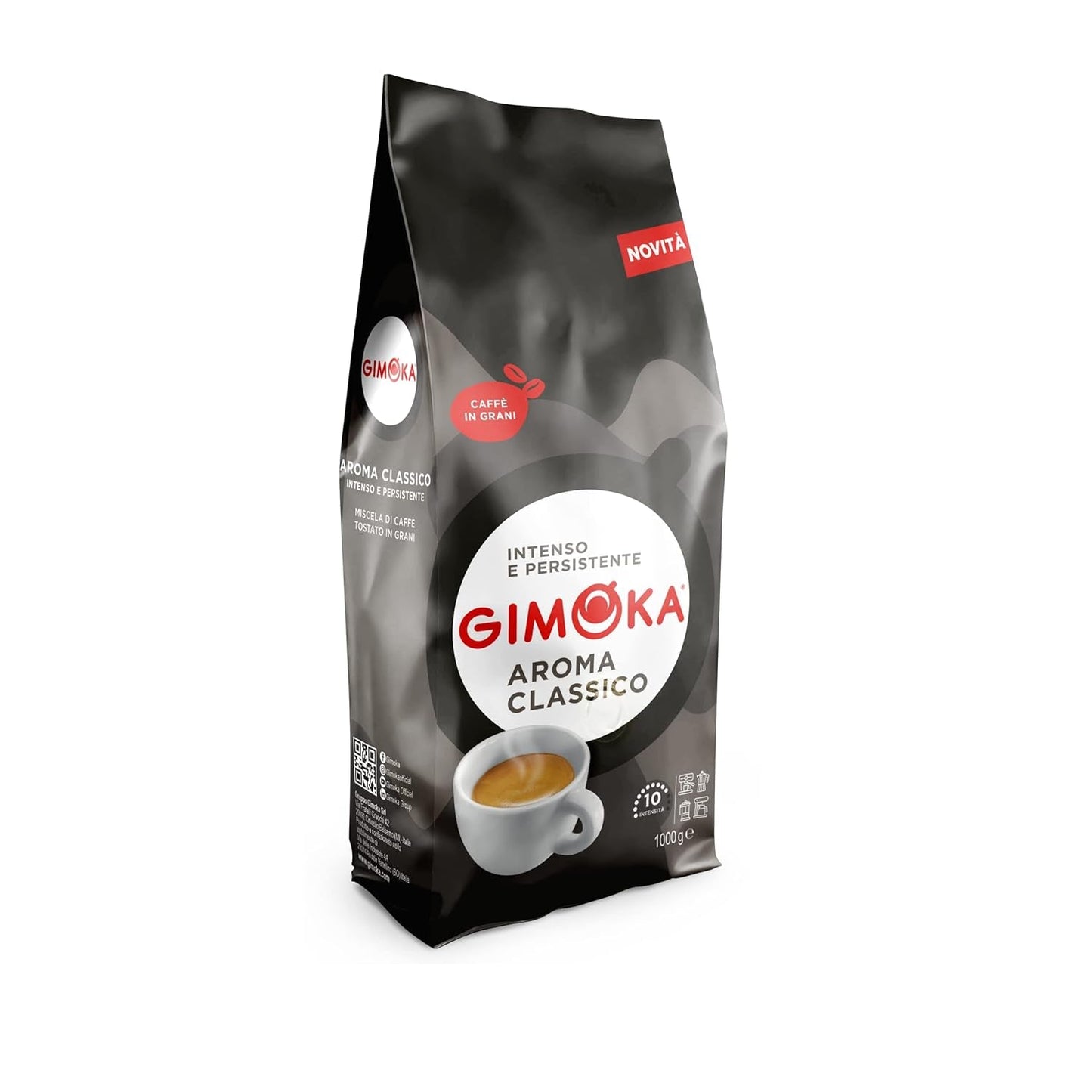 Gimoka – Kaffeebohnen – 1 kg – Mezcla clásica – Intensität 10 – fabricado en Italia – Paquete de 1 kg