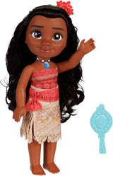 Muñeca Princesa Disney Moana de 35 cm, Ojos con Purpurina Reflectante, Articulaciones móviles, Conjunto Desmontable, Clip de Flor, Pelo Largo, para niñas a Partir de 3 años