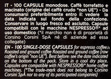 Caffè Corsini - Classico Italiano, Miscela Di Caffè En Cápsulas Compatibles Nespresso, Gusto Forte E Deciso - Confezione Da 100 Cápsulas