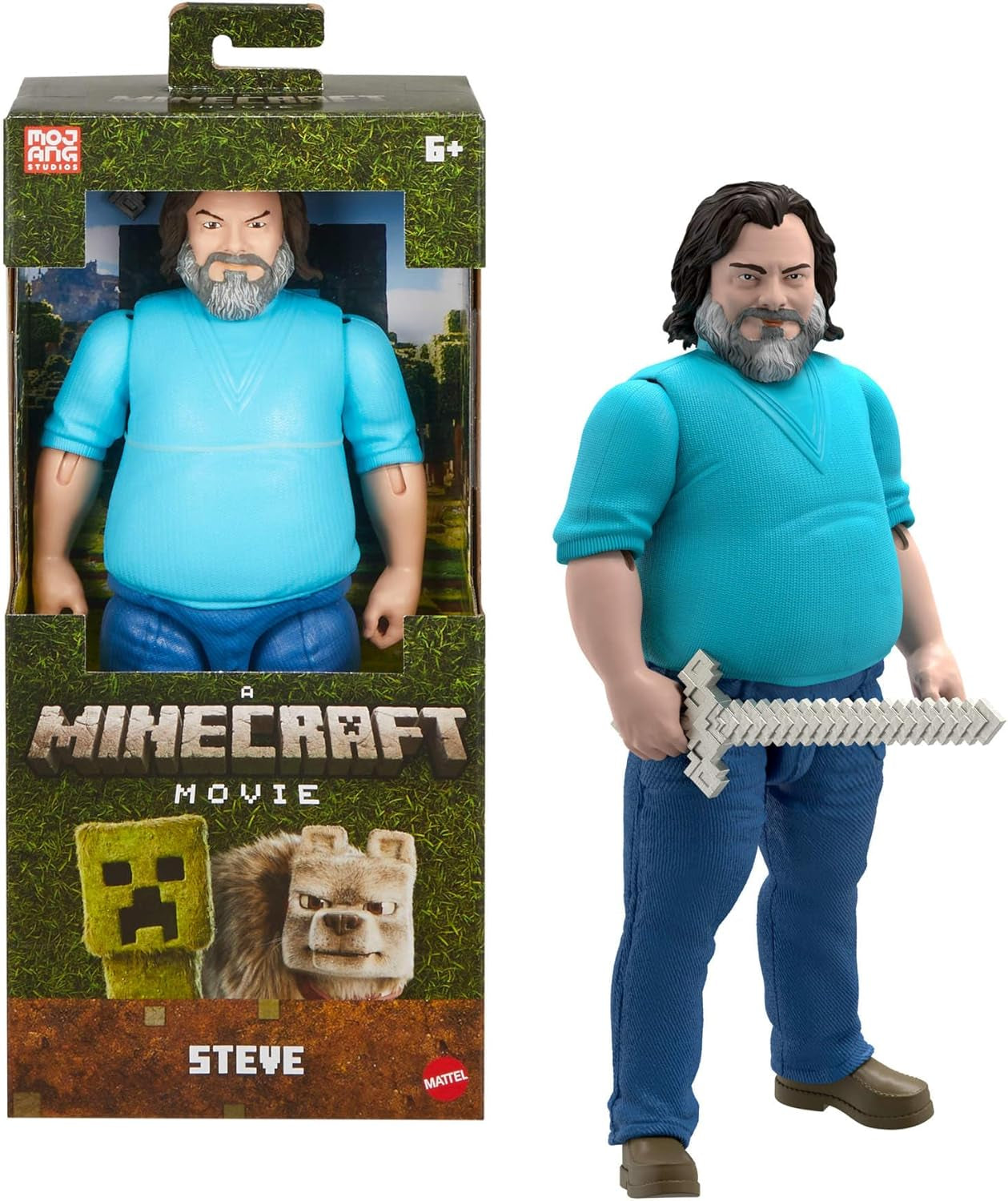 Mattel Minecraft Story Set con 4 figuras de acción y 3 accesorios Encuentros en el Overworld Set Juguete coleccionable inspirado en la película Minecraft JFR70 Figuras de acción Naty Shop Steve