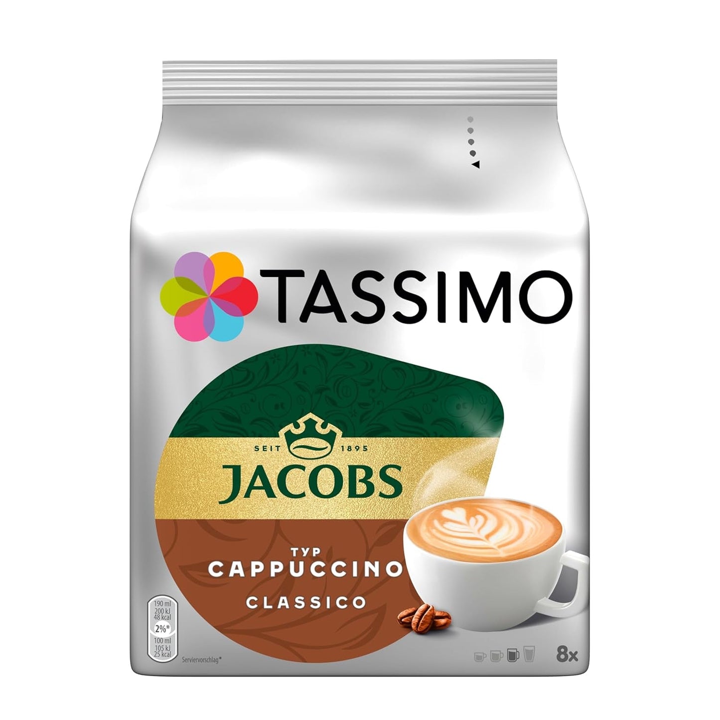 Tassimo Kapseln Jacobs Cappuccino Classico, 5 x 8 monodosis, 40 cápsulas de café
