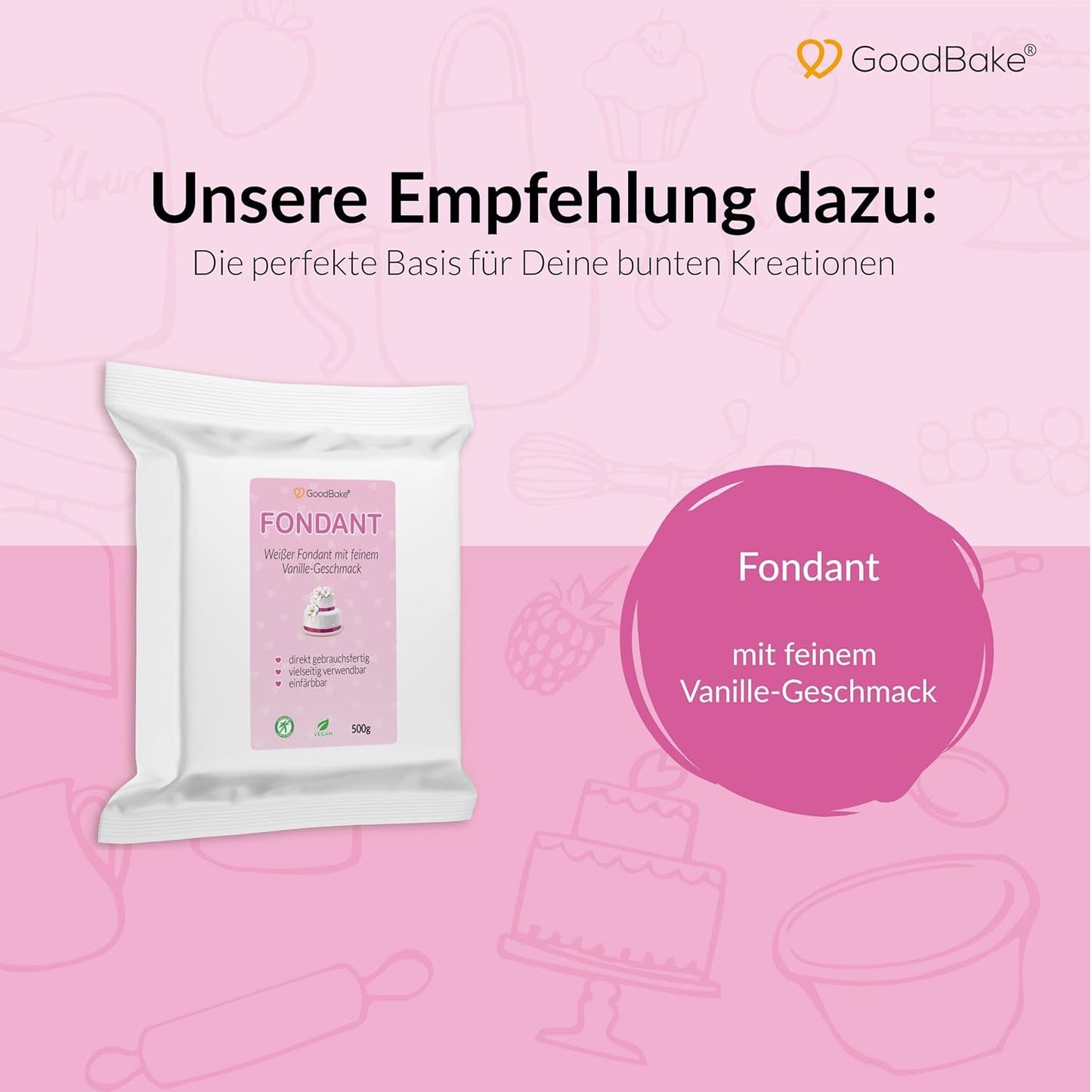 Colorante alimentario rosa Goodbake (11 ml) - Colorante alimentario intenso - Color muy concentrado - Para colorear pasteles, fondant, crema de mantequilla, bebidas, limo y muchos otros artículos. 100% vegano