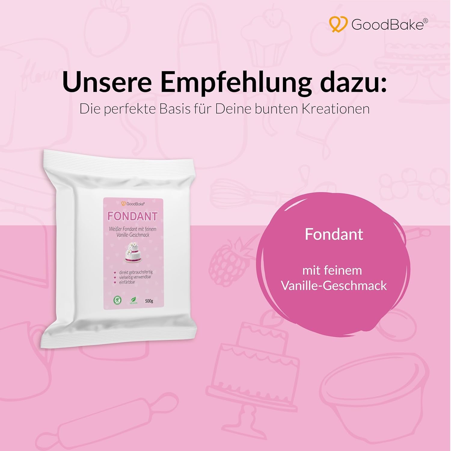 Colorante alimentario rosa Goodbake (11 ml) - Colorante alimentario intenso - Color muy concentrado - Para colorear pasteles, fondant, crema de mantequilla, bebidas, limo y muchos otros artículos. 100% vegano