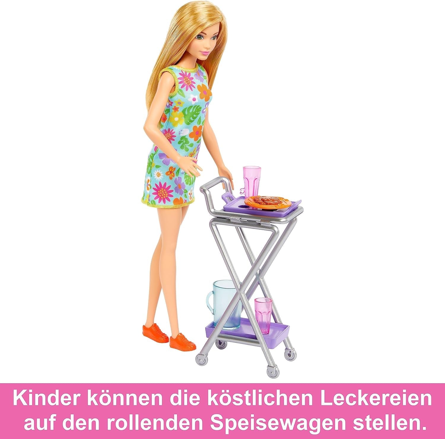 Barbie Doll Pantry Playset con más de 25 piezas de cocina y accesorios: perfecto para pequeños amantes de la comida y regalo para niños de 3 años en adelante, HJV38