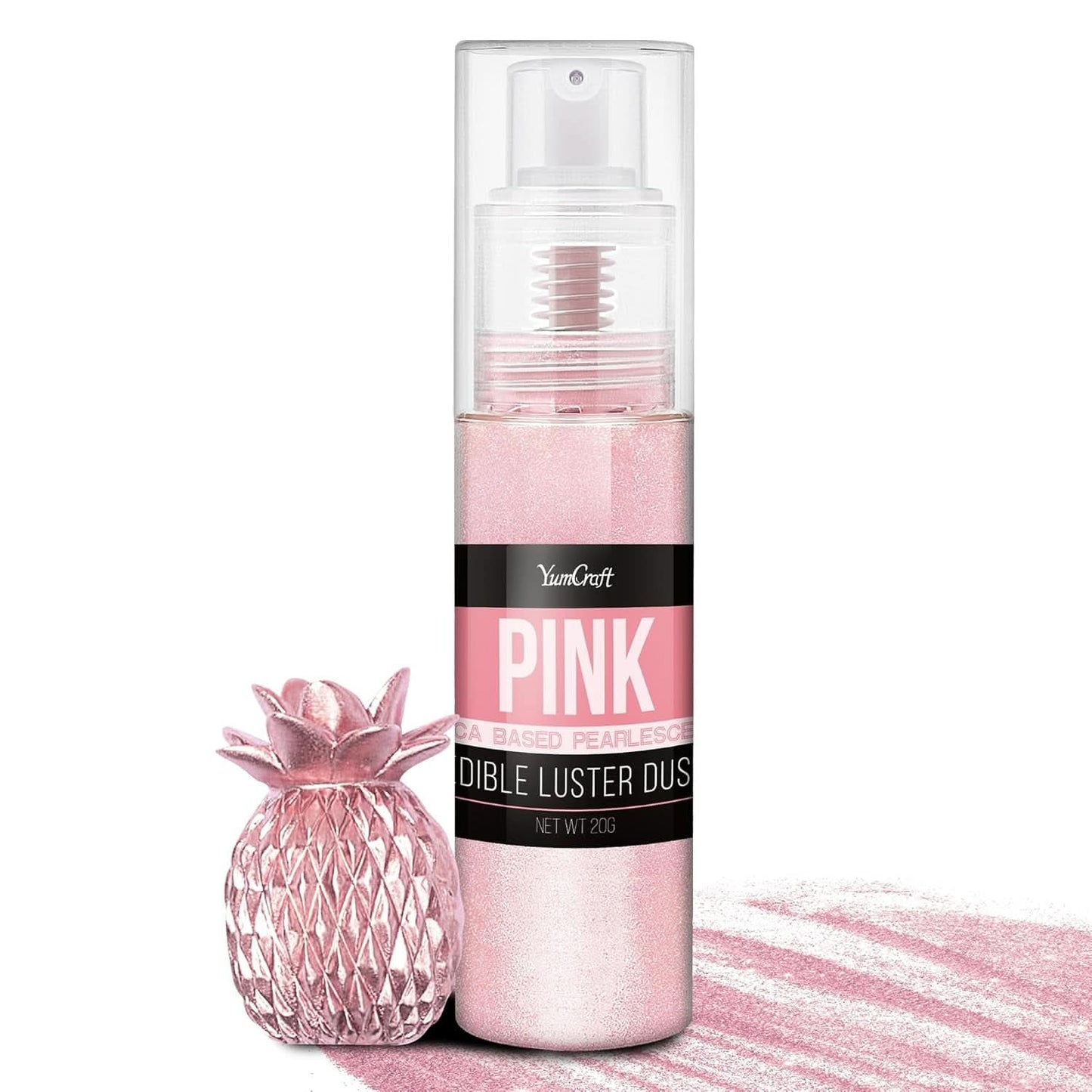 Spray de purpurina comestible, 20 gramos Naty Shop Rosa