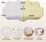 Wellsync Almohada para el cuello Almohada ergonómica Almohada viscoelástica Almohada ortopédica para personas que duermen de lado Personas que duermen boca arriba Personas que duermen boca abajo Dolor de cuello Blanco Gris Almohadas ortopédicas cervicales Naty Shop