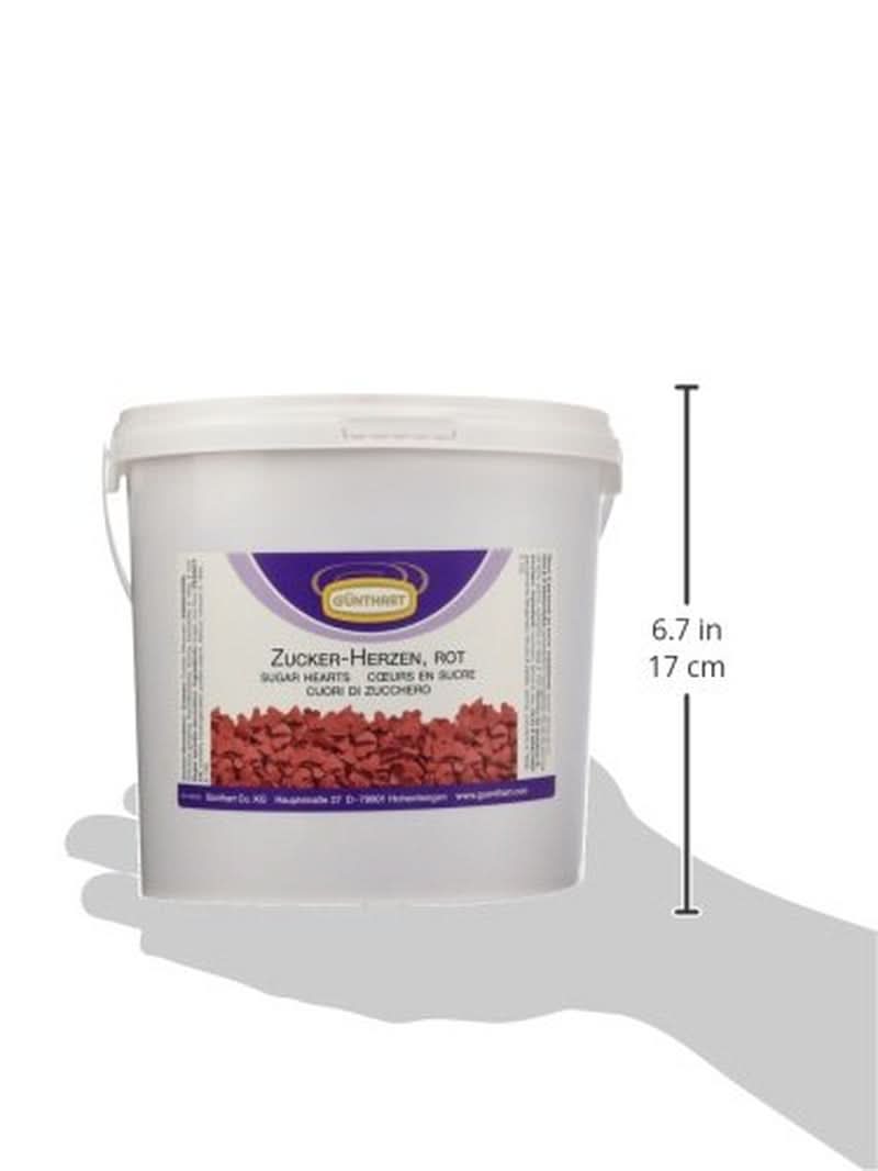 Decoración de azúcar Günthart, corazones rojos, 1,5 Kg Sprinkles Naty Shop