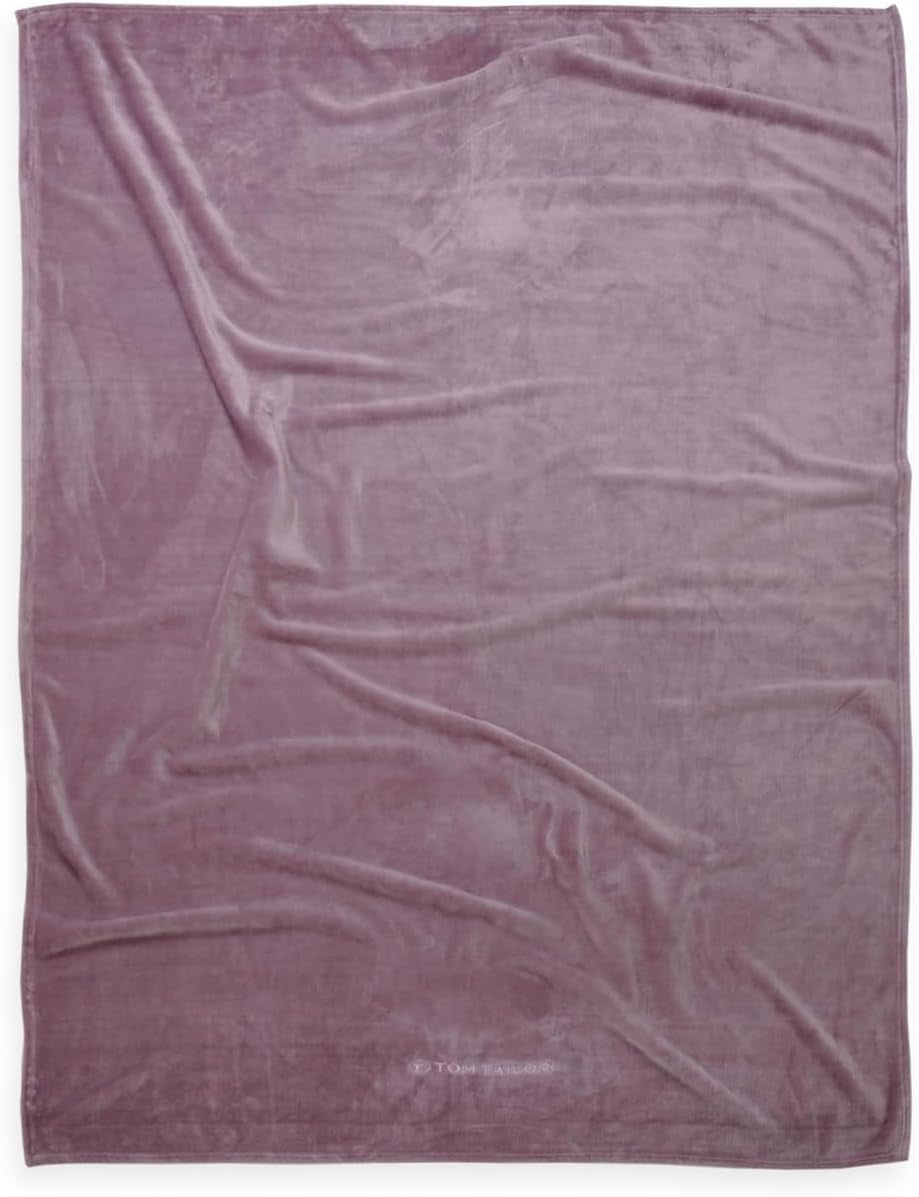 TOM TAILOR Manta Wellsoft, 150X200 Cm, 100% Poliéster/ Wellsoft, logo bordado, MANTA WELLSOFT Naranja (Coral Cálido) Mantas y Edredones Naty Shop Violeta 150X200 Cm