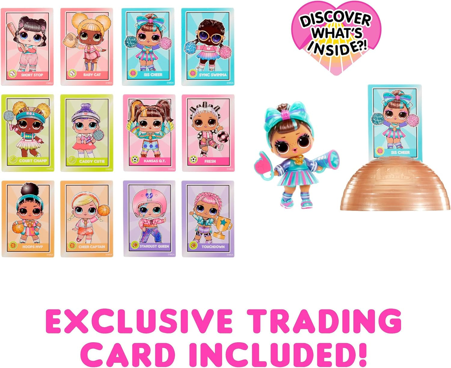 Jajaja ¡Sorpresa! Colección All-Star Sports Vault Tots: incluye 1 muñeca, embalaje blindado, 12 muñecas coleccionables, 8 accesorios para unboxing, ideal para edades de 4 años en adelante, rosa
