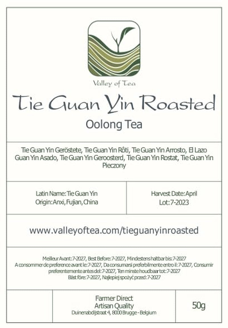 Té Tie Guan Yin Oolong - Té azul tostado Ti Kuan Yin China - Té chino Wu Long Tieguanyin - Té azul Té Olongh Té Olongo