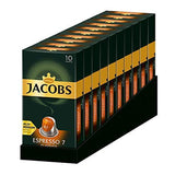 Jacobs Kaffeekapseln Espresso Classico, Intensidad 7/12, 10 x 10 Getränke, Nespresso* compatible Kaffee Kapseln, 100 Kapseln