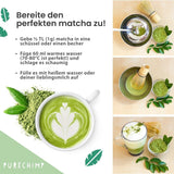 Purechimp Polvo Matcha Grado Ceremonial 50g. Té en polvo 100 % puro cultivado en sombra para cafés con leche, infusiones y recetas. Tarro reciclable. Rico en antioxidantes.