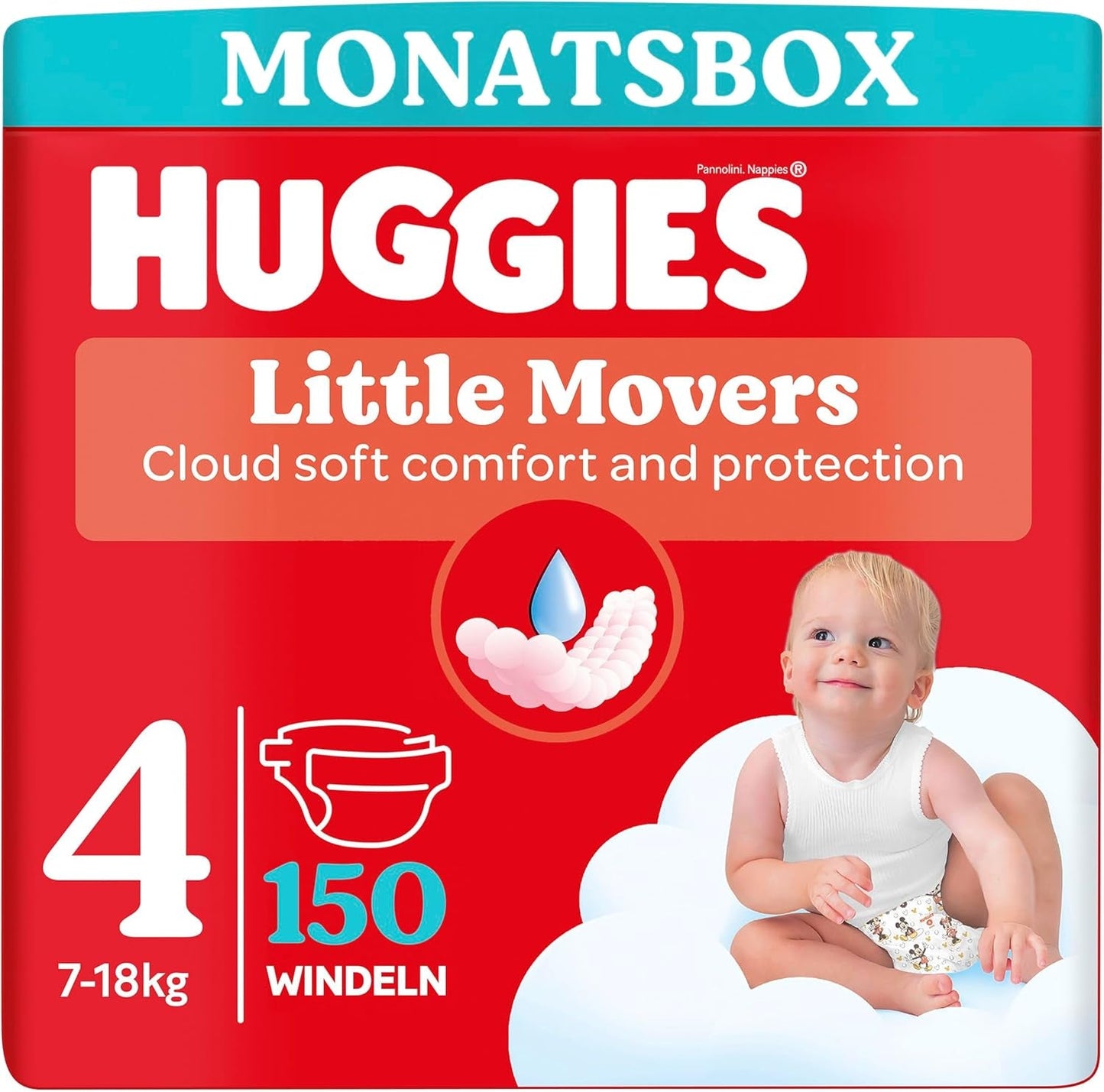 Huggies Pañales para bebé Little Movers Diseño Disney Tamaño 4 Caja mensual de 150 unidades (3 x 50)
