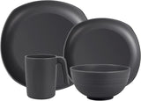Juego de vajilla de polipropileno | Juego de vajilla ligera e indestructible de 16 piezas para niños y adultos, 4 platos, 4 platos de postre, 4 tazones, 4 tazas, juego combinado para 4