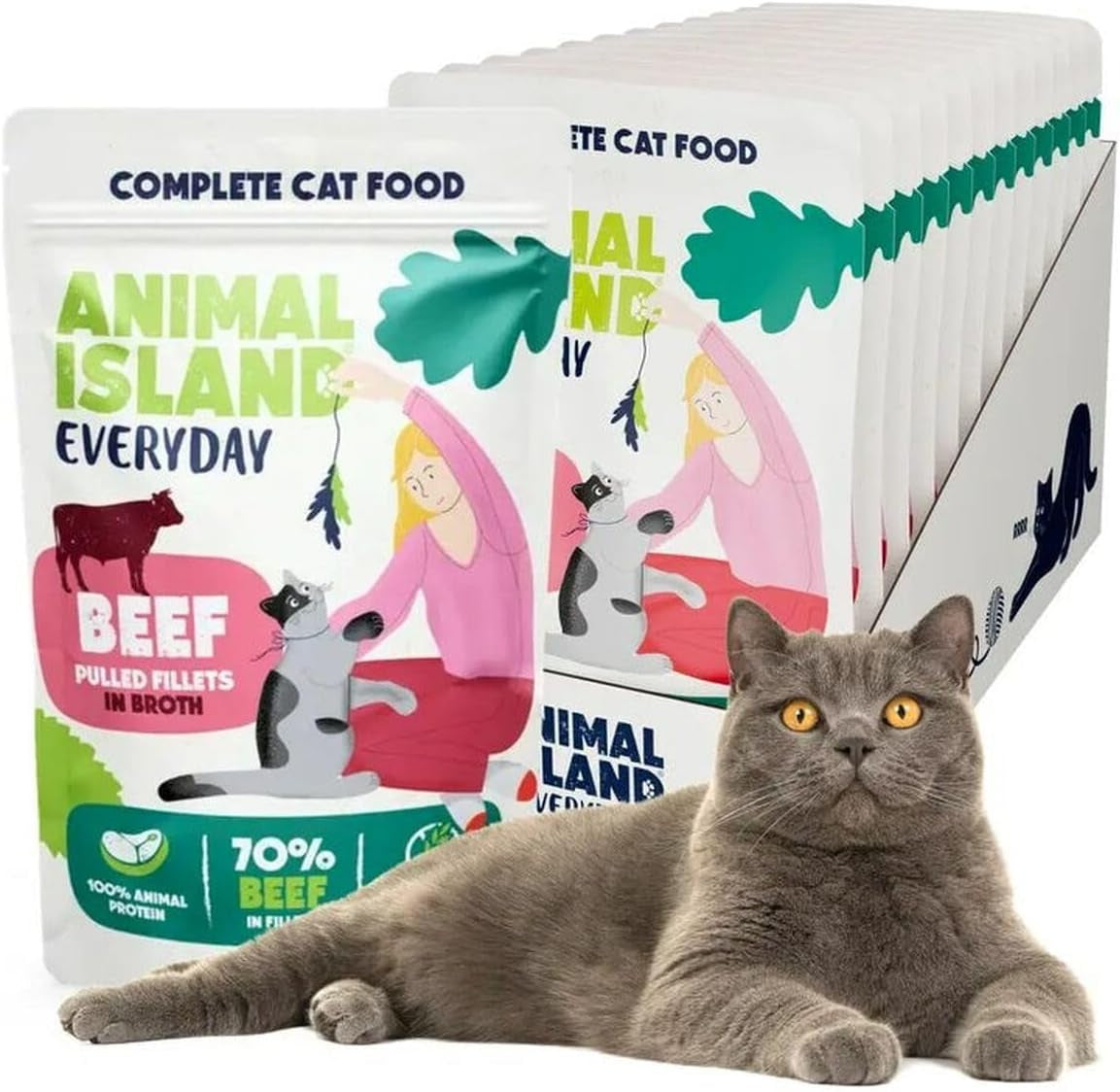 Nassfutter Katze Erwachsene Geschreddertes Corteza en Brühe Hoher Fleischanteil Getreidefrei Alleinfuttermittel, 12 x 85 g