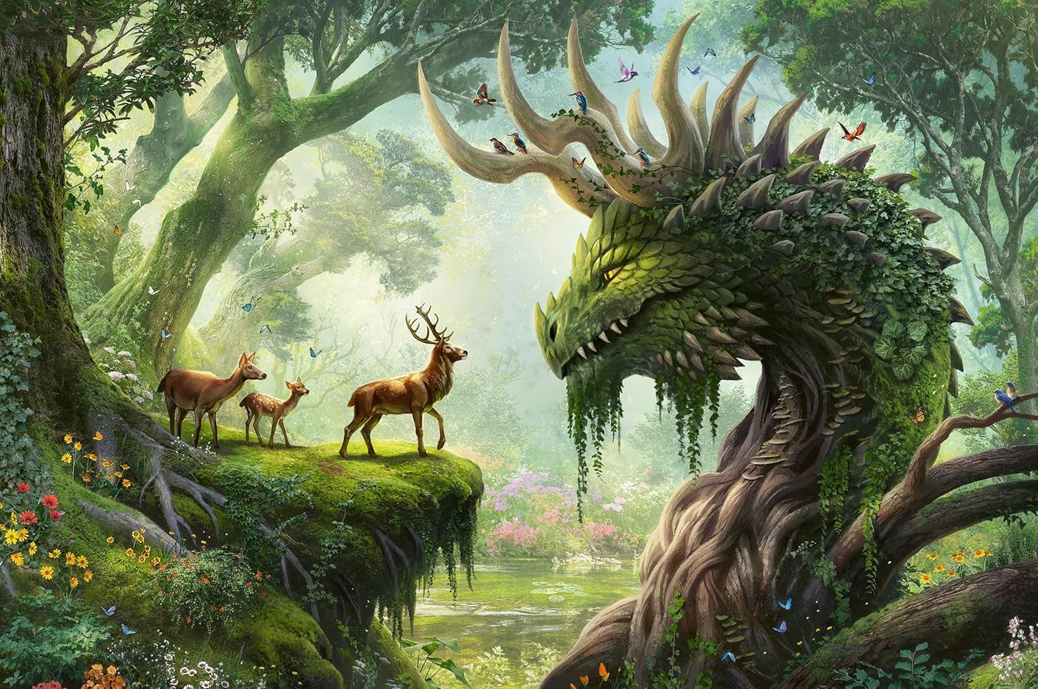 Ravensburger Puzzle 12000808 - El despertar del dragón del bosque - Rompecabezas de 3000 piezas para adultos mayores de 14 años Naty Shop Título predeterminado