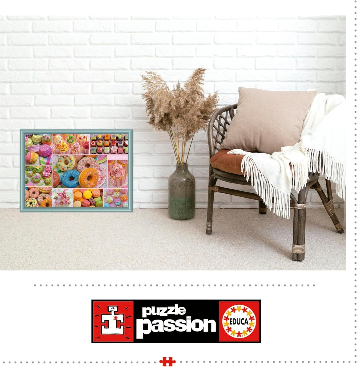 Educa - Puzzle de 500 piezas para adultos | Collage de dulces. Dimensiones: 48 X 34 cm. Incluye pegamento para rompecabezas Fixpuzzle. Durante 11 años (19904) Puzzle Naty Shop