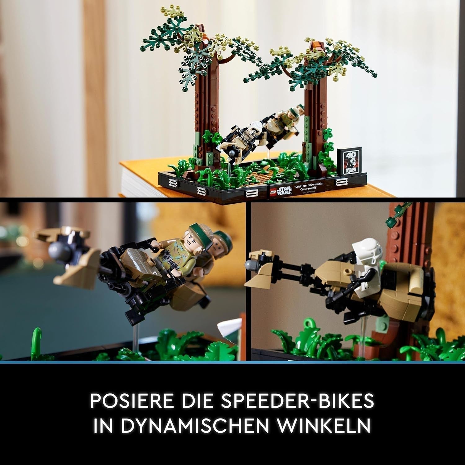 LEGO 75353 Star Wars Persecución en Endor - Set de diorama, El regreso del Jedi con Luke Skywalker, la princesa Leia y el soldado explorador y motos deslizadoras, sets de construcción del 40.º aniversario Consultar en LEGO-Store