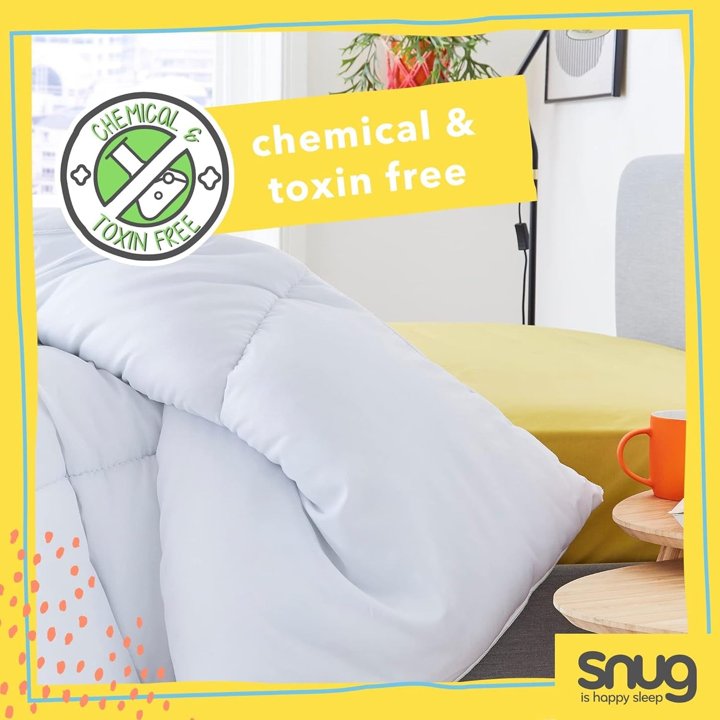 Just Right Snug Edredón, 10,5 tog, fibra hueca, blanco, cama doble Edredones y edredones Naty Shop