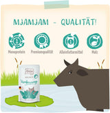 MjAMjAM - Comida húmeda premium para gatos - Bienestar - Digestivo - Carne de vacuno, paquete de 12 (12 x 125 g), sin cereales