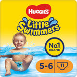 Huggies Little Swimmers Pañales de natación desechables para bebés y niños pequeños, talla 5-6 (12-18 kg), 11 pañales de natación, unisex