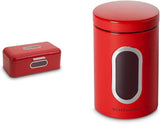ECHTWERK Panera de metal retro con ventana y tapa, juego de 3 elegantes cajas de almacenamiento, capacidad de 1,4 l, cajas de almacenamiento de alimentos rojas Naty Shop Red Cajas de almacenamiento grandes