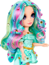Muñeca Rainbow High Be Dazzling Fashion - Celine Turquesa - Azul-Verde, 28 cm, con herramienta de decoración, gemas brillantes y accesorios de peinado