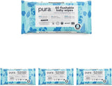 Toallitas desechables ecológicas para bebés para pieles sensibles del bebé 70 toallitas (1 paquete) 99% de agua 100% sin plástico para pieles sensibles Recién nacidos propensos al eccema Biodegradables Veganos