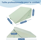 INFANZIA Almohada de cuña para Cama, Almohada de Esquina, Almohada Triangular, Plegable, Espuma viscoelástica, Apnea del sueño, reflujo ácido, elevación de piernas, Lectura, Verde