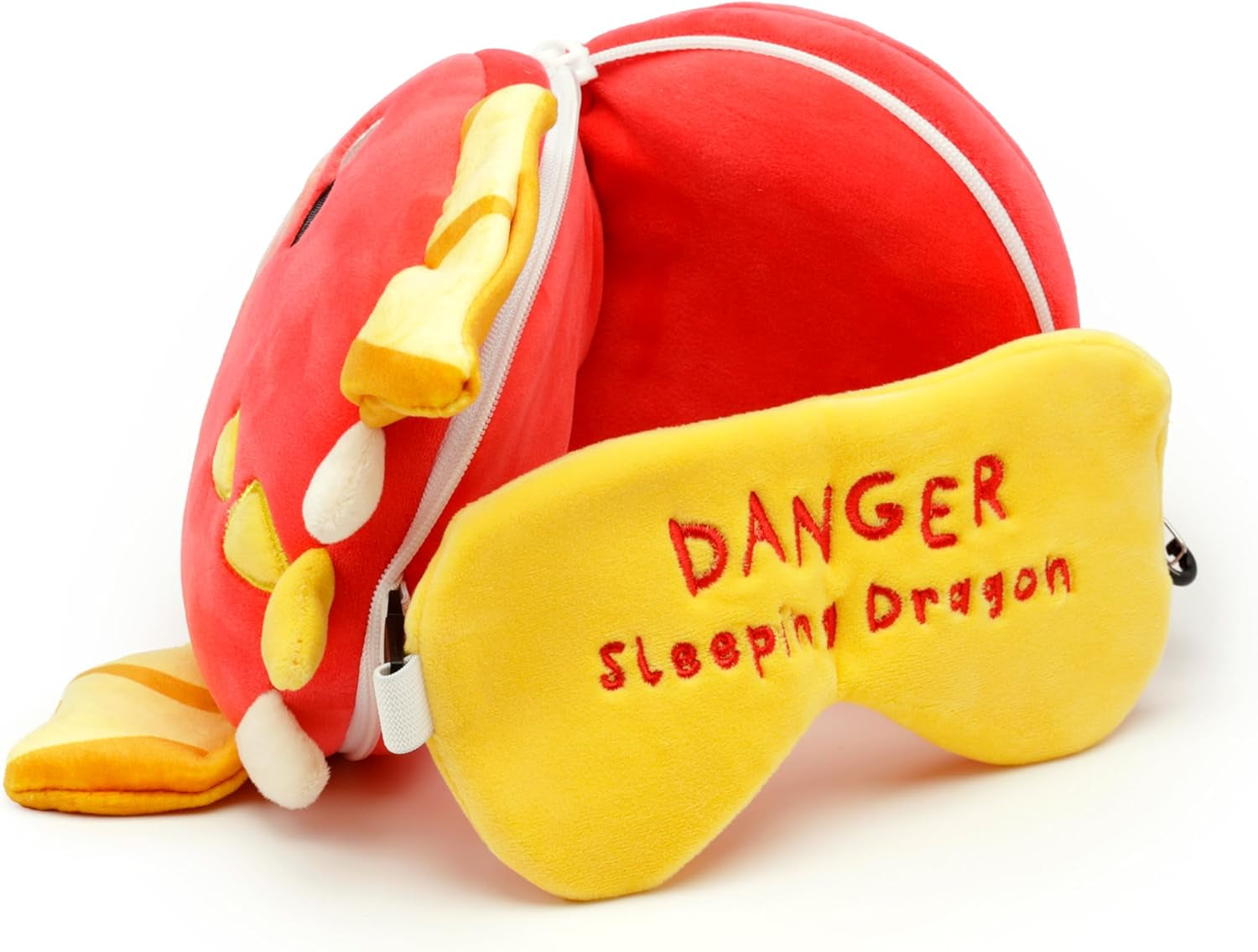 Puckator Relaxeazzz Adoramagics Almohada de Viaje Redonda de Felpa y Antifaz de Dragón - Antifaz para Dormir de Avión de Felpa - Almohada de Vuelo para Niños y Adultos - Lindo Antifaz para Dormir Almohadas de Viaje Naty Shop