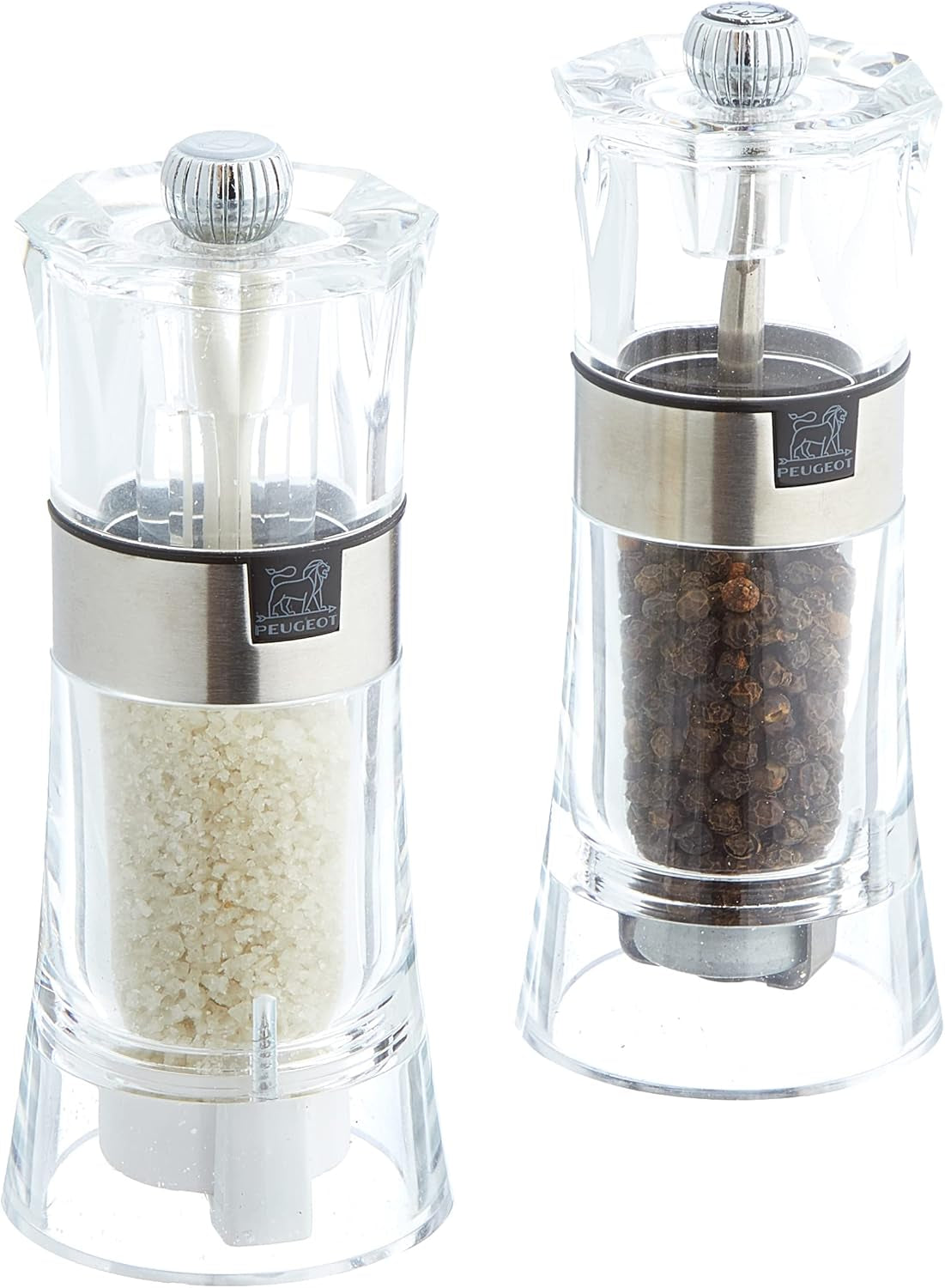 Molinillos y Rebanadores OSLO Duo acrílico/acero inoxidable 14 cm Naty Shop Set molinillo de sal y pimienta