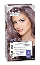 Color & Care coloración permanente 120ml, resultado profesional, cubriente de canas, enriquecido con complejos de cuidado en aceite-Color de larga duración (10.1 Rubio súper claro ceniza) Tinte Naty Shop 8.22 Rubio violeta claro