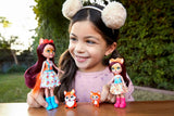 Enchantimals HCF81 - Felicity Fox y su hermana pequeña (aprox. 15 cm y aproximadamente 10 cm) y 2 figuras de animales, falda desmontable y accesorios, gran regalo para niños a partir de 3 años