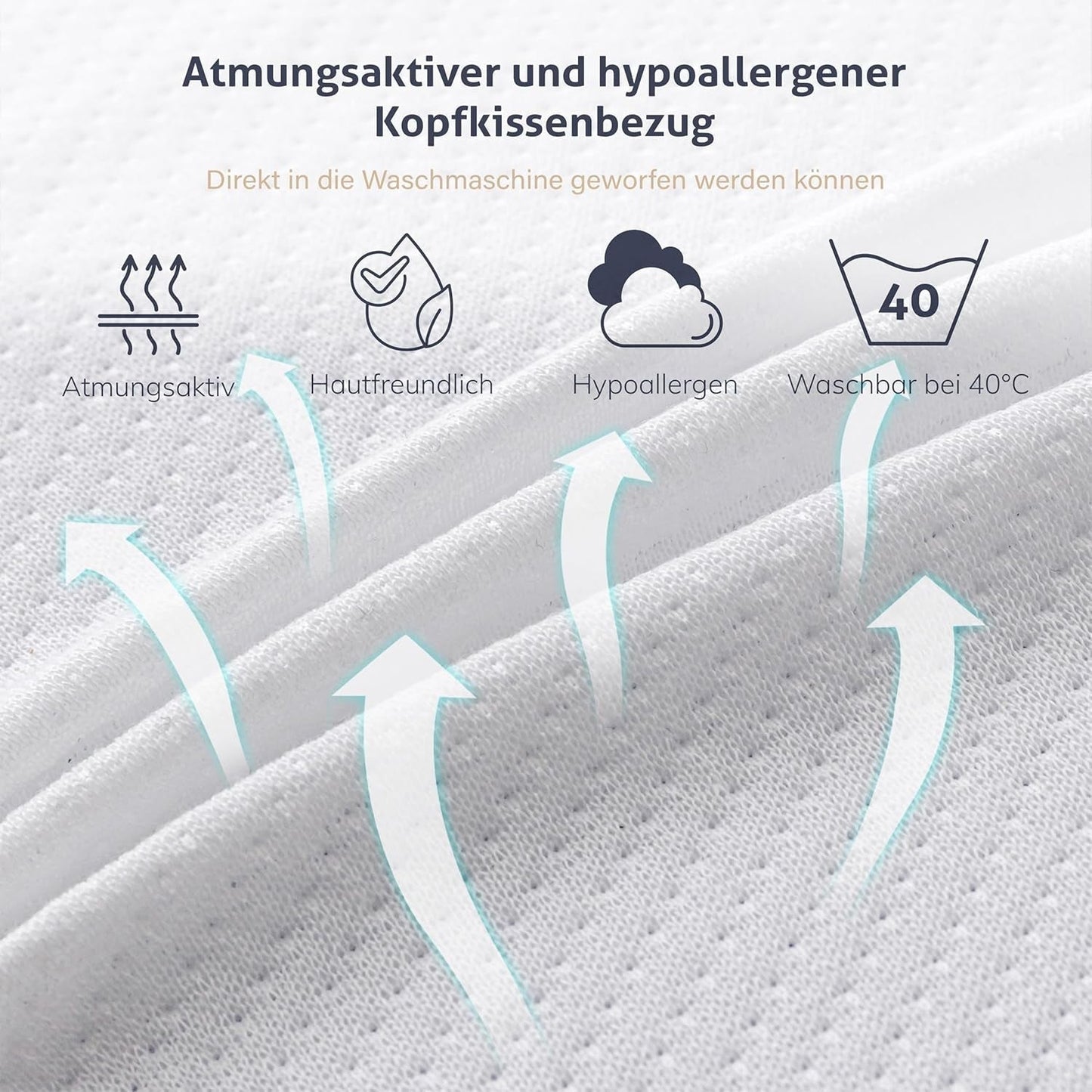 EGO HOME Almohada Viscoelástica Suave Almohada Ergonómica para Dormir Boca Arriba Almohada De Soporte Para El Cuello Con Funda Transpirable Y Lavable, Certificado Oeko-Tex, Almohada Para El Cuello 75X35Cm Perne Standard Naty Shop