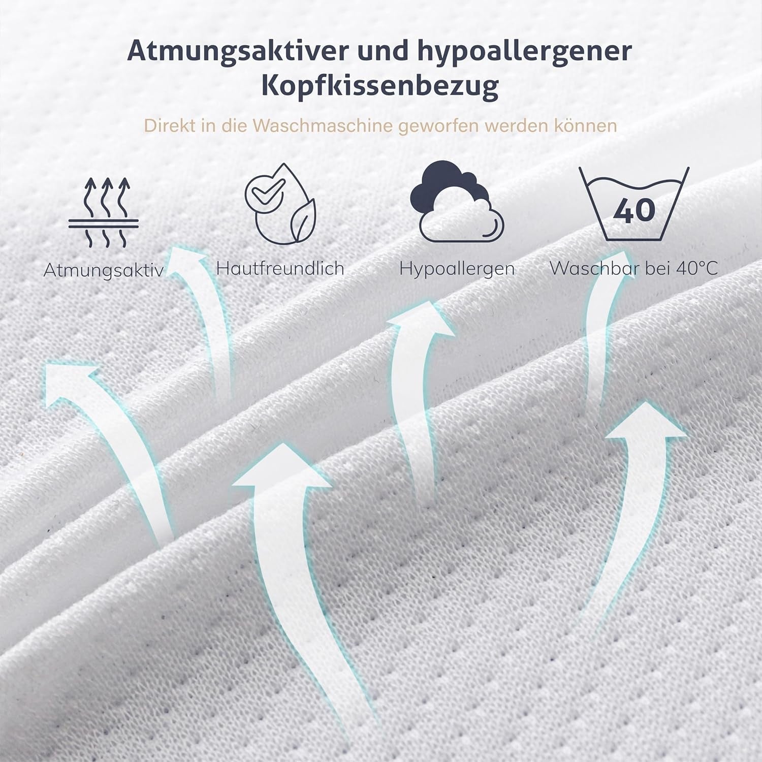 EGO HOME Almohada Viscoelástica Suave Almohada Ergonómica para Dormir Boca Arriba Almohada De Soporte Para El Cuello Con Funda Transpirable Y Lavable, Certificado Oeko-Tex, Almohada Para El Cuello 75X35Cm Perne Standard Naty Shop