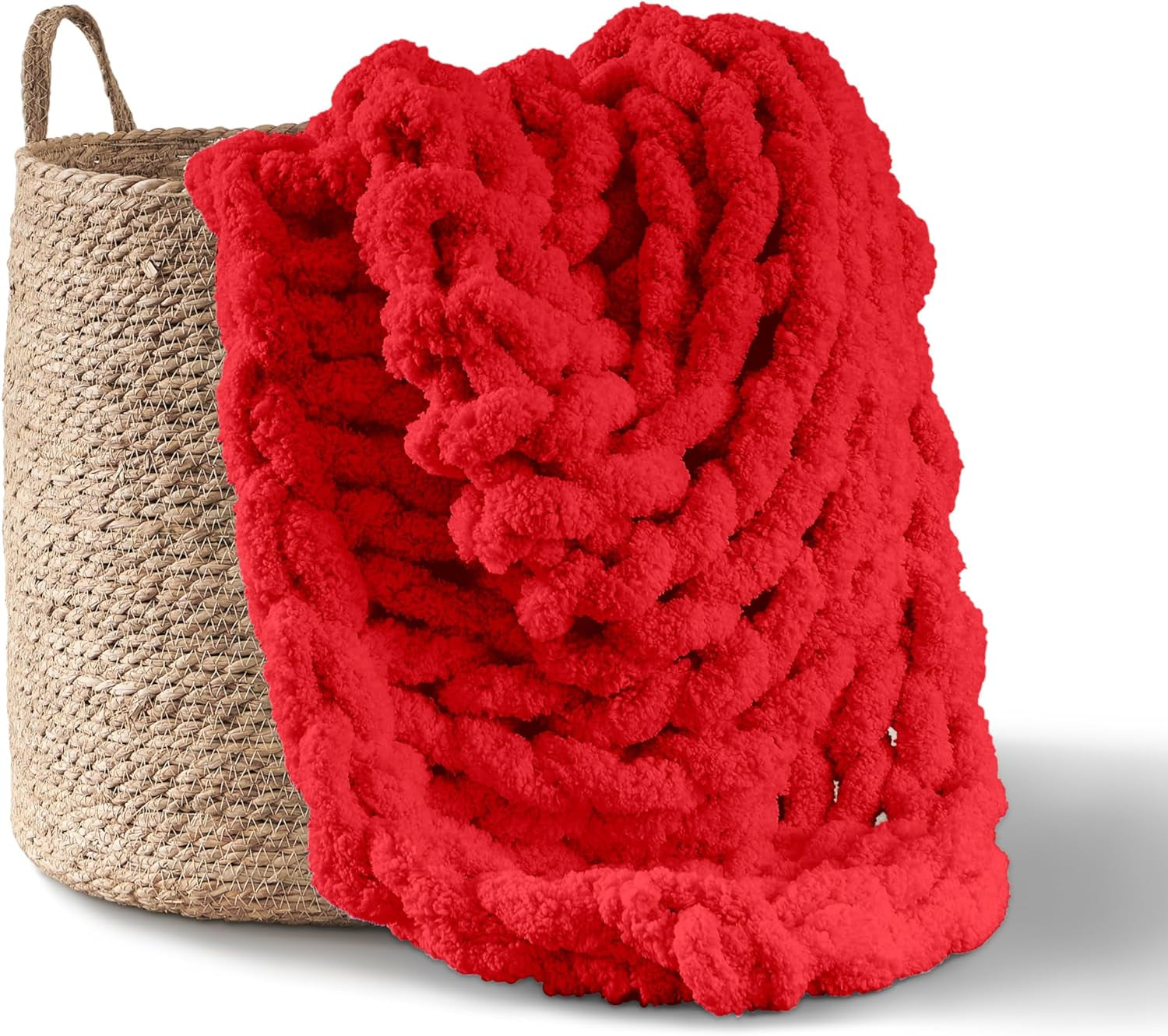 Manta de punto grueso, manta, 100% tejida a mano con hilo de chenilla jumbo (127 X 152,4 Cm, gris lila) Adyrescia Rojo 50 "X60" Camas y Mantas