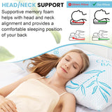Naty Shop Almohadas estándar Comfysleep Almohada de Viscosa de bambú tamaño King Refrescante Espuma viscoelástica triturada Viscosa de bambú Ajustable Funda extraíble/Lavable 2 Piezas