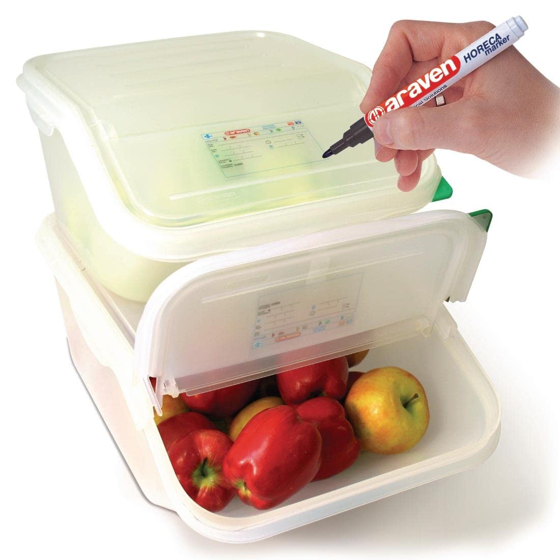 9146 Contenedor accesible con tapa GN 44199, blanco, 200(h) x 200(w) x 395(d) mm. Naty Shop cajas para guardar alimentos
