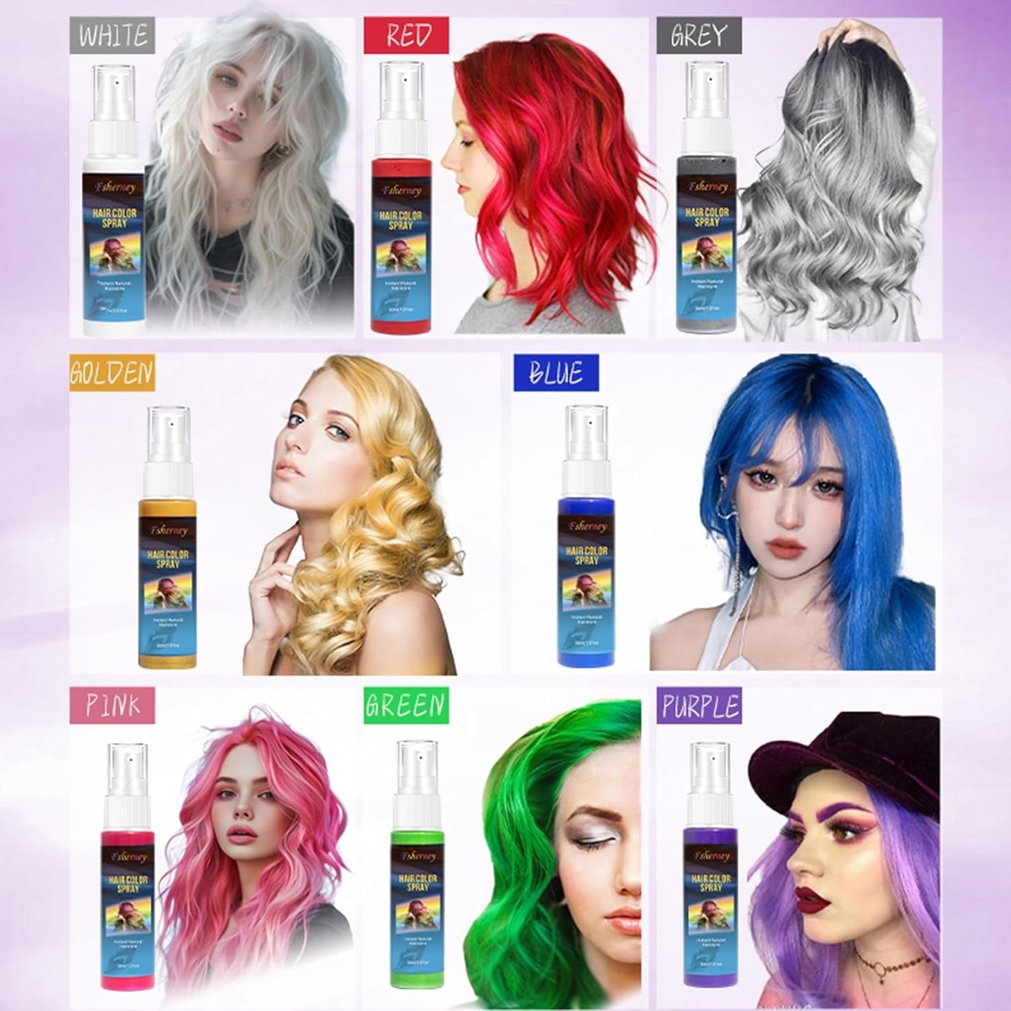 Color de laca para el cabello - 30 ml Spray de color de cabello verde temporal, tinte para el cabello natural Spray de color de cabello temporal, tinte de cabello lavable para fiesta Cosplay Halloween (verde) Naty Shop Tinte para el cabello