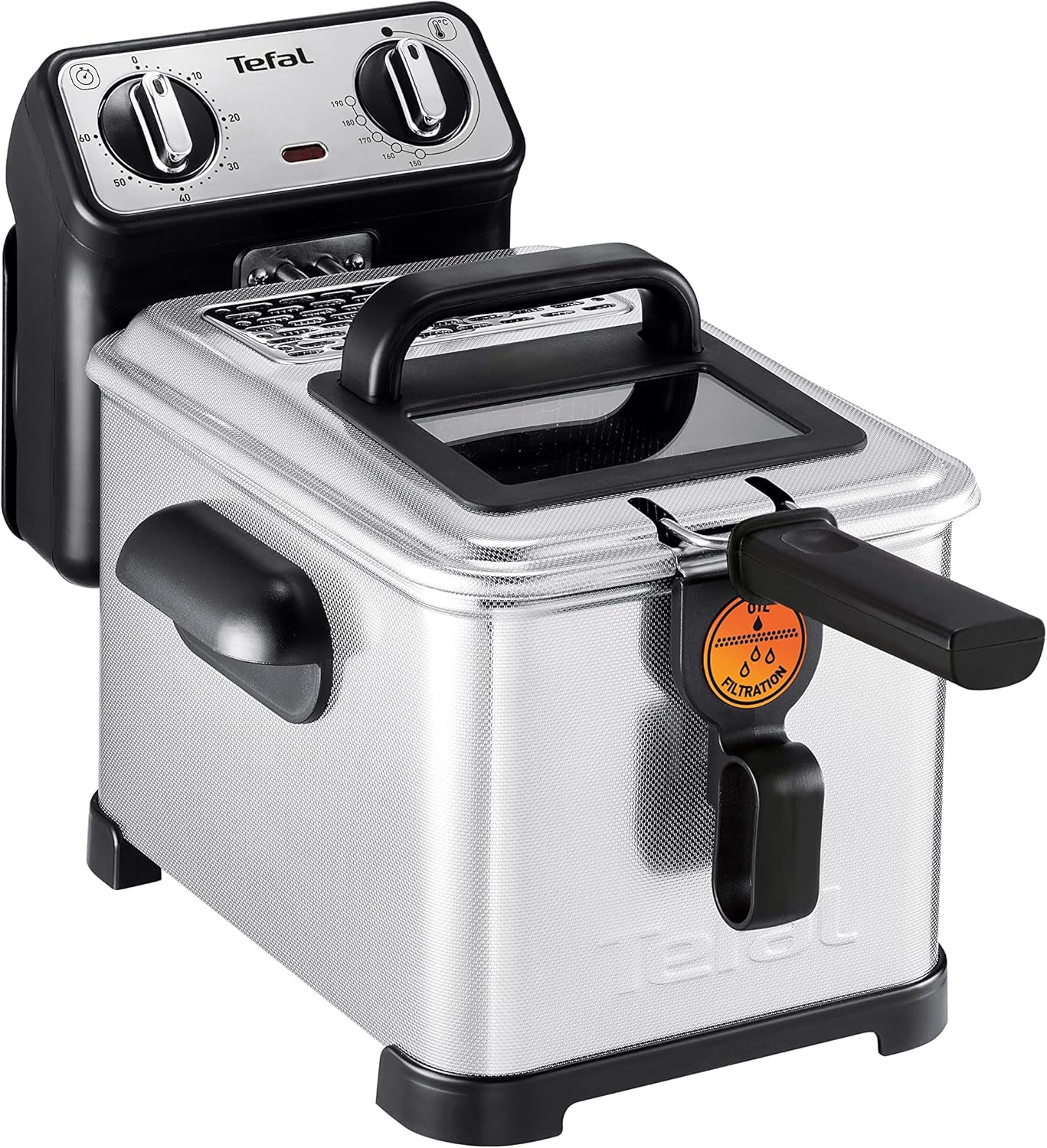 Freidora Tefal FR600D Clear Duo, fritura con menos humo y olores, 1,2 kg de capacidad, termostato, temporizador, gran ventana de visualización sin vaho Electrodomésticos Naty Shop Filtra Pro Inox Design